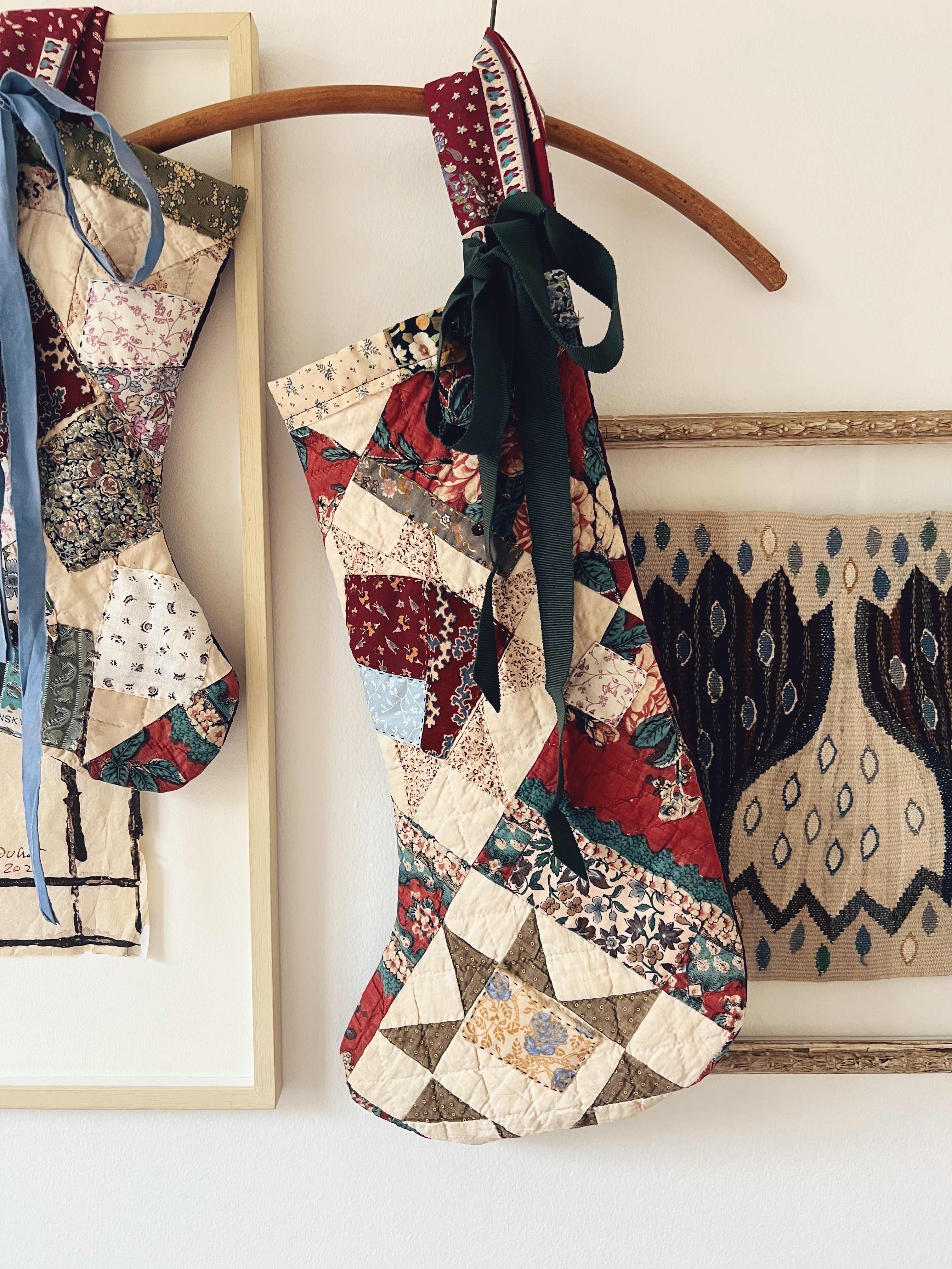 Large Antique Patchwork Stocking - 5