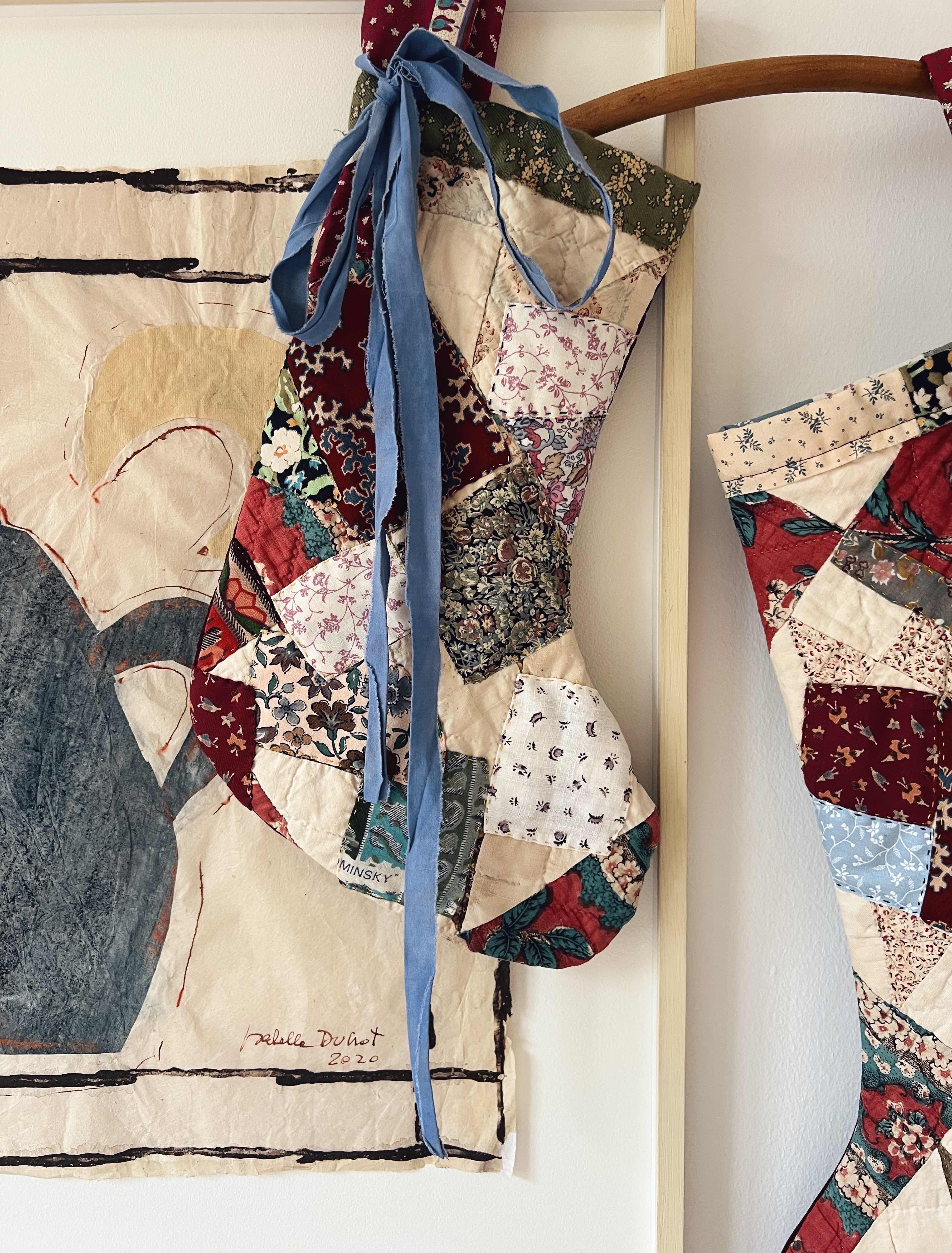 Small Antique Patchwork Stocking - 1