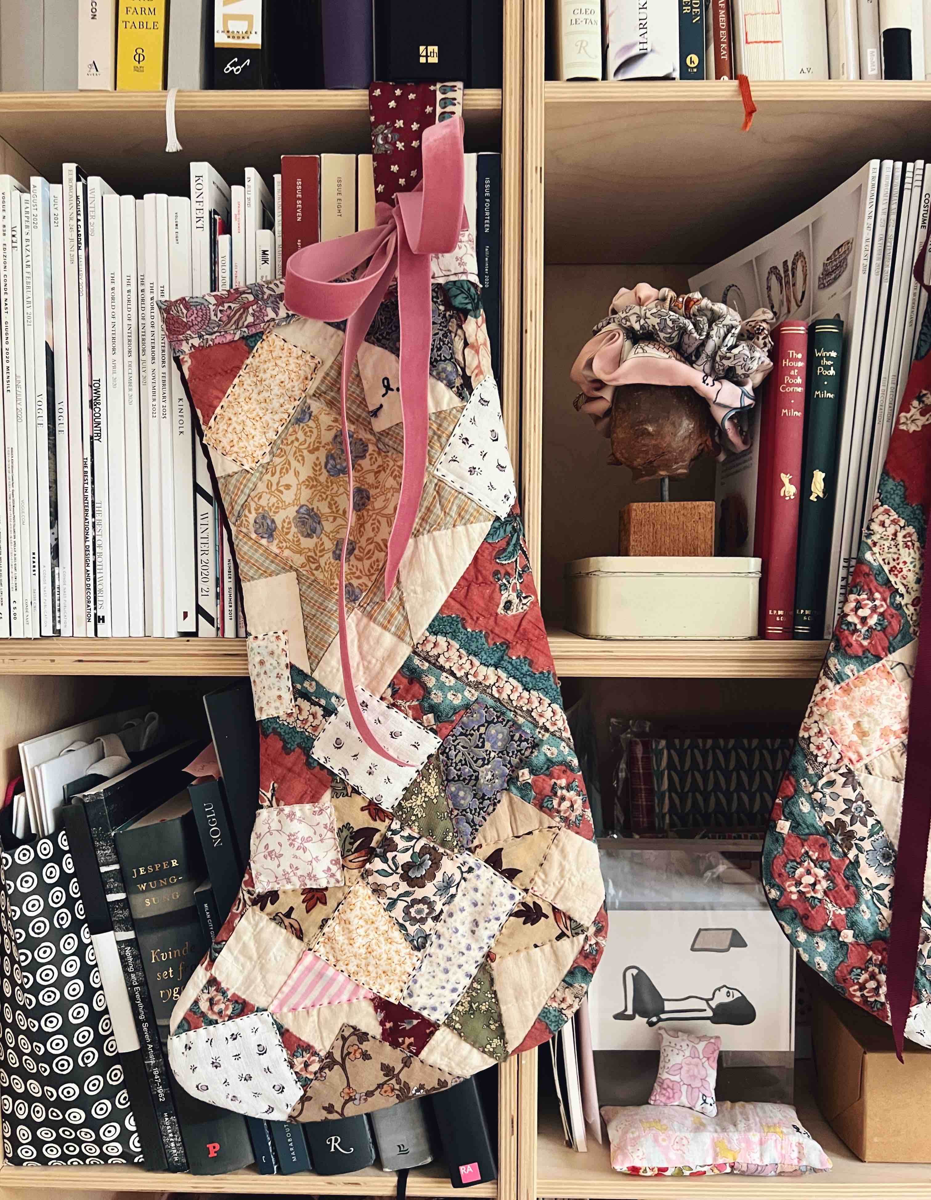 Large Antique Patchwork Stocking - 10