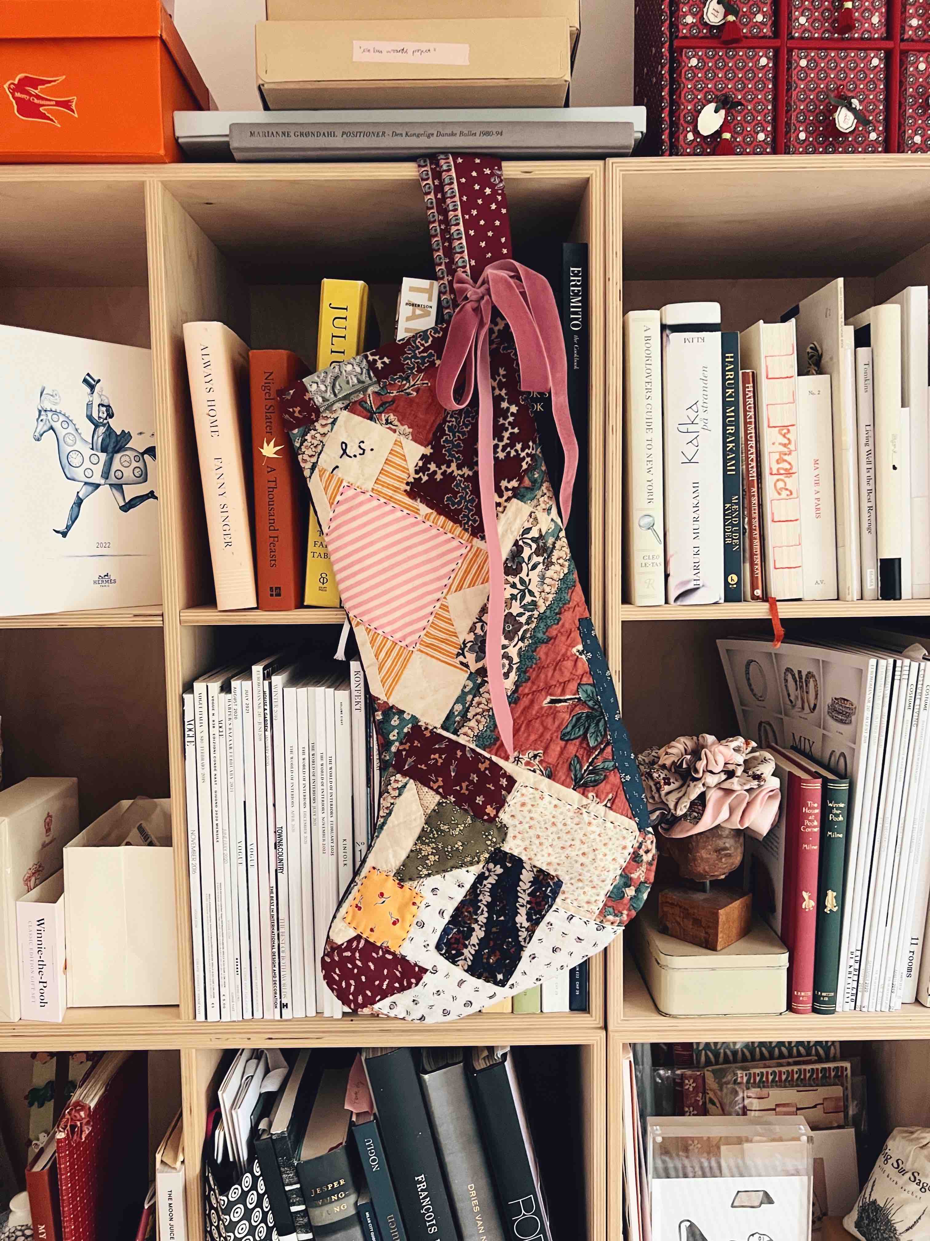 Large Antique Patchwork Stocking - 12