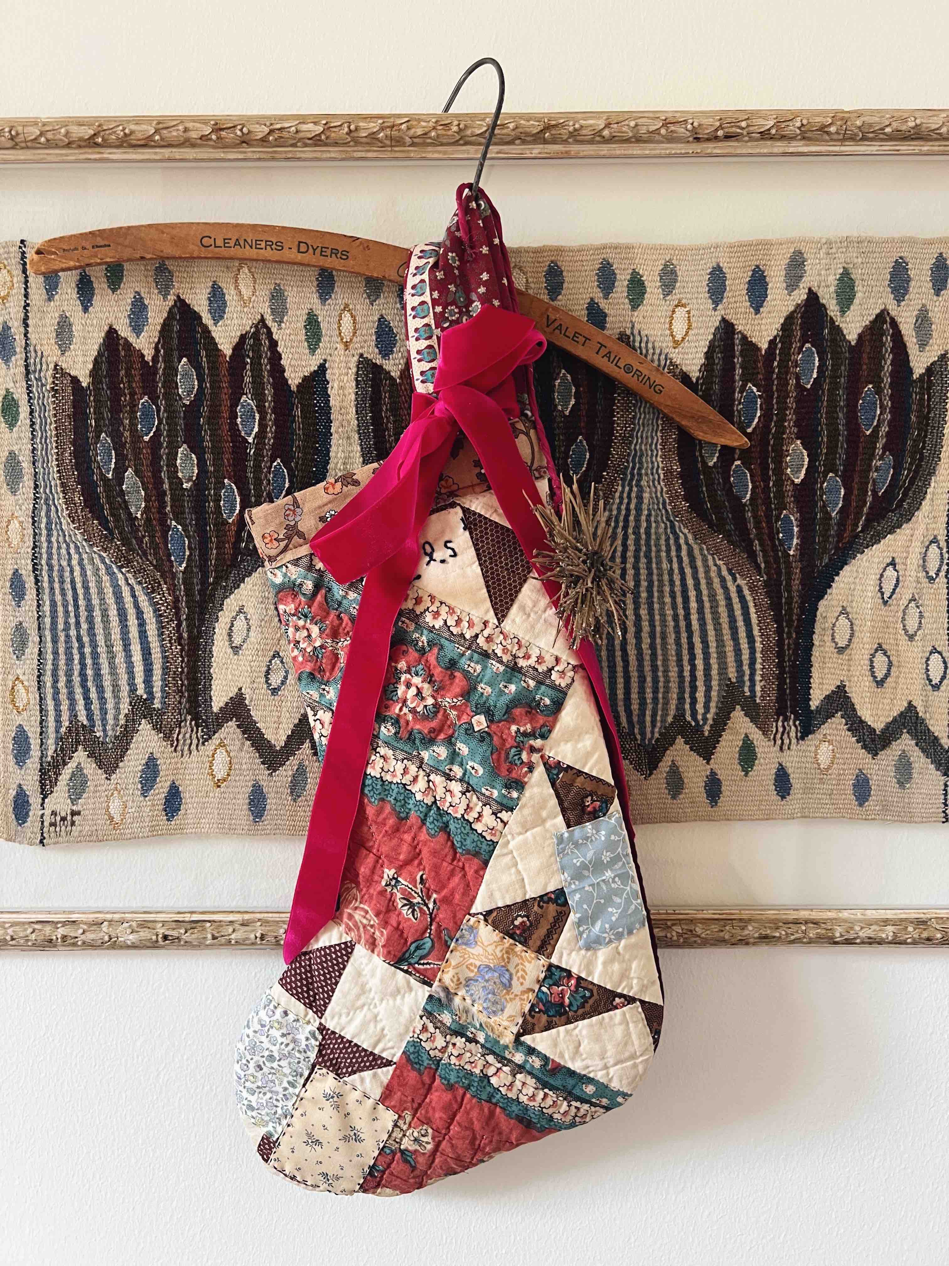 Small Antique Patchwork Stocking - 4