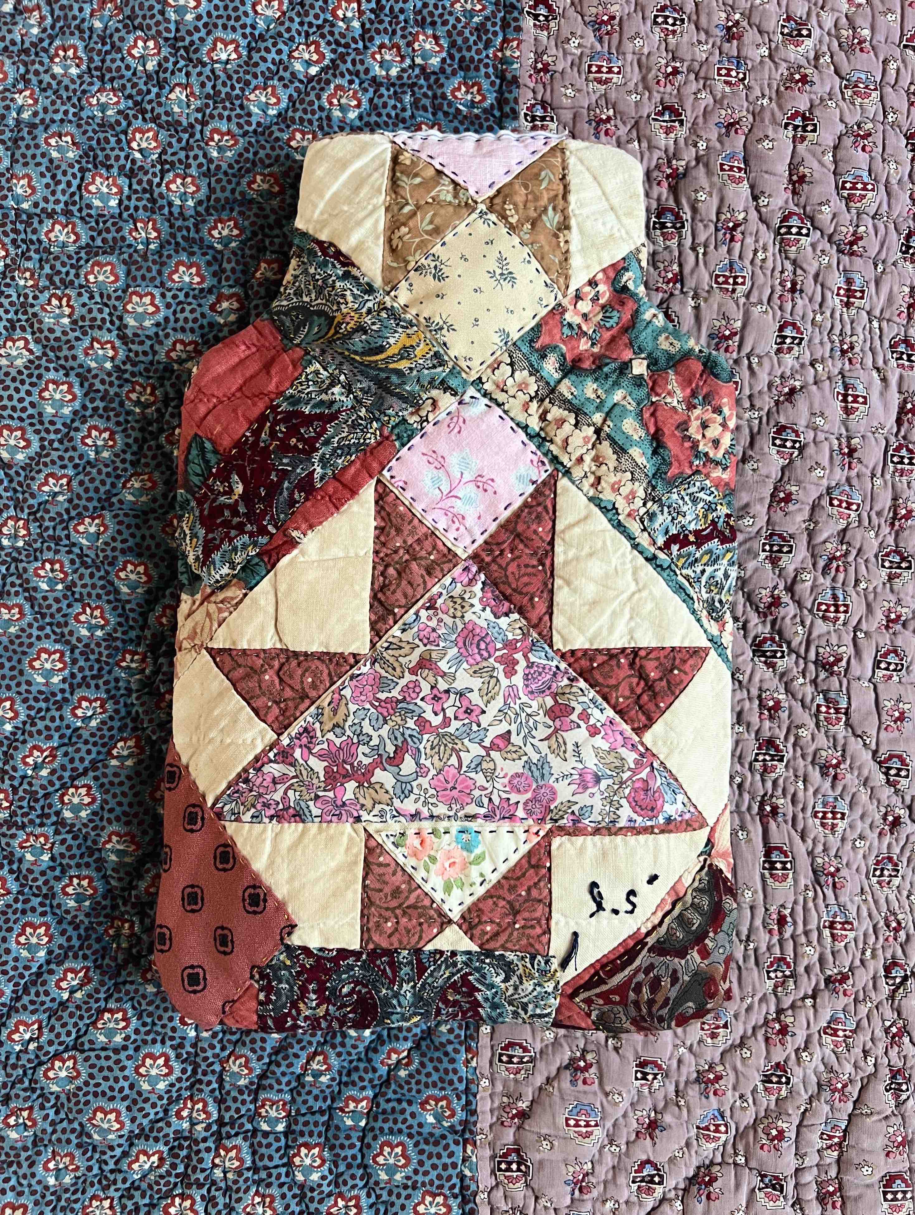 Hot Water Bottle - Antique Patchwork 1