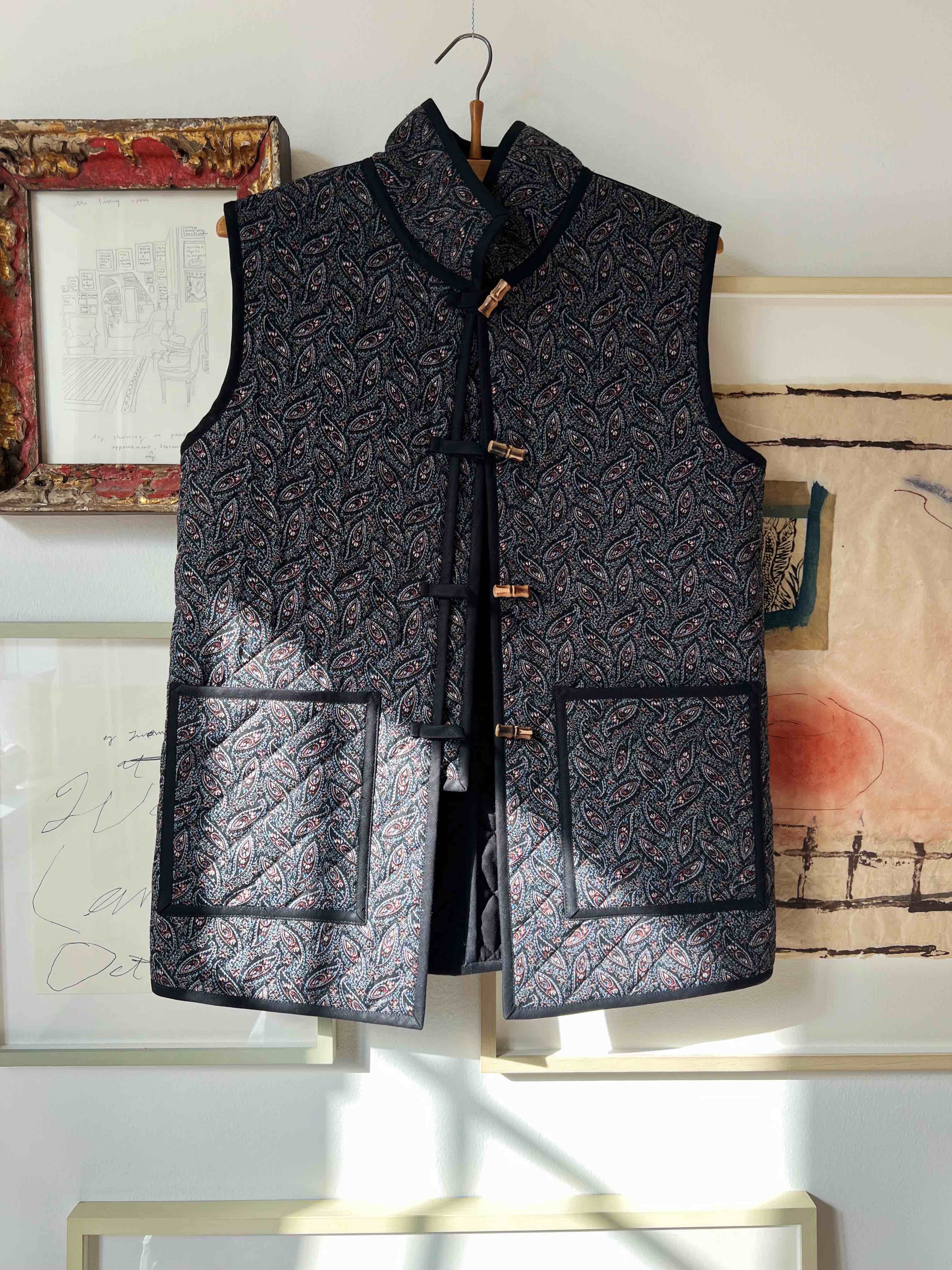Quilted Waistcoat - Rosy Vintage Paisley